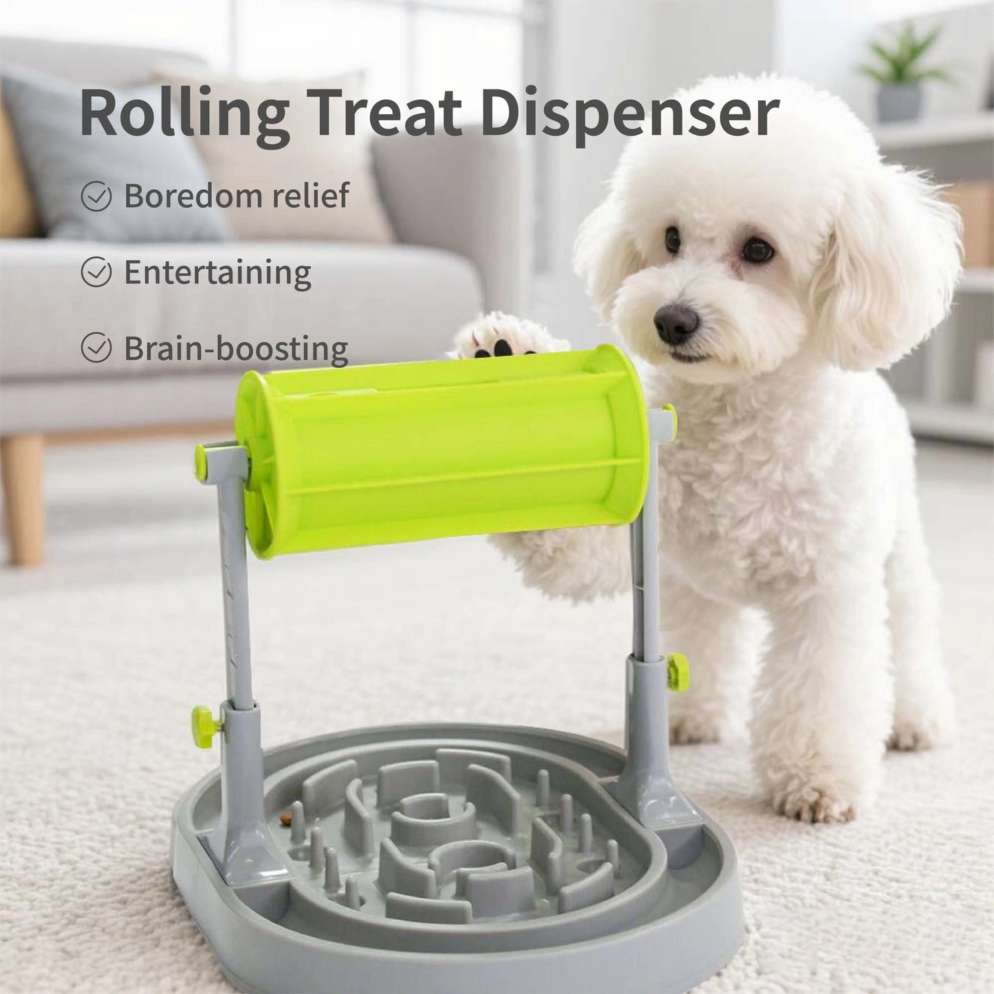 Anti-Choking Interactive Rolling Pet Feeder and Intelligence Enhancer
