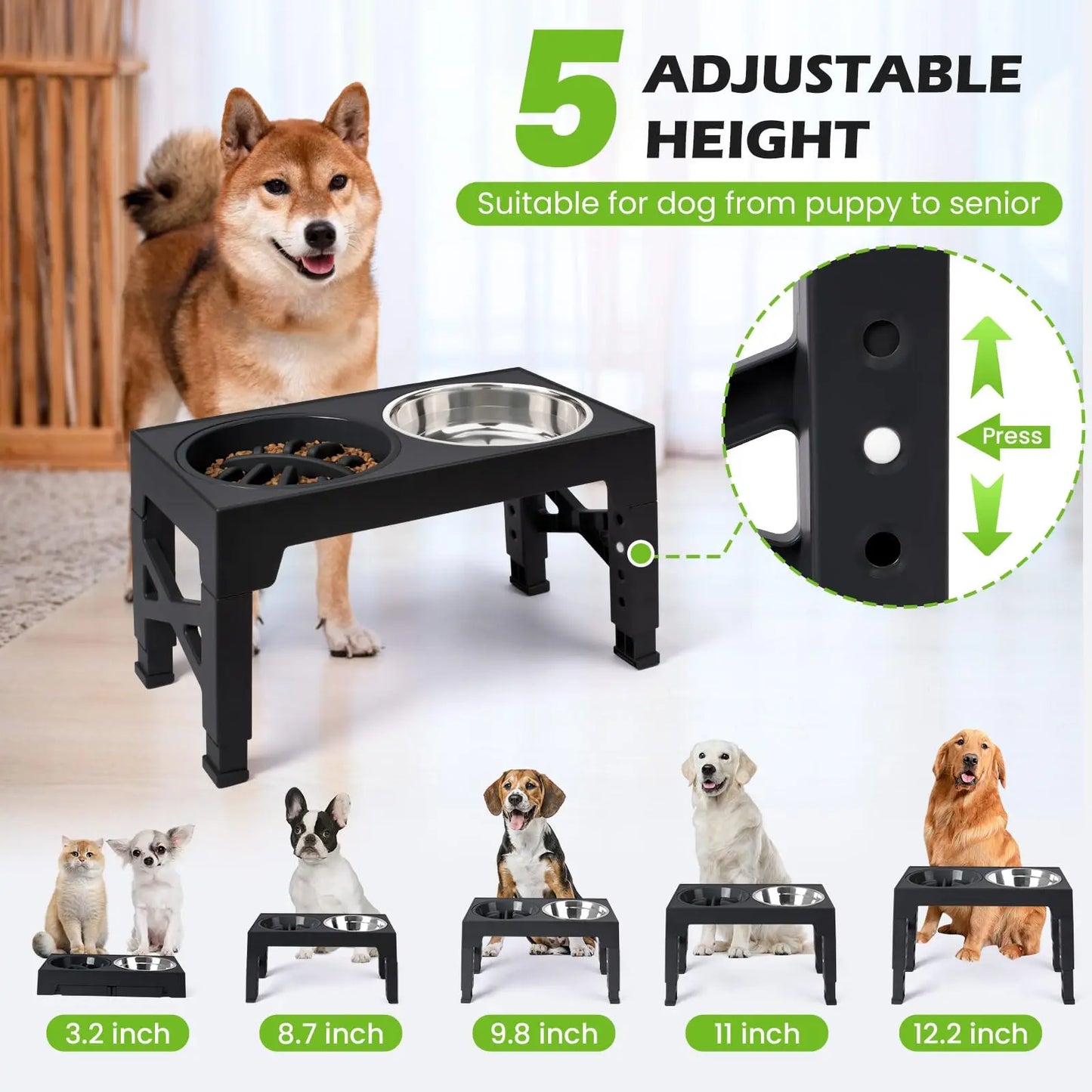 Adjustable Elevated Dog Feeder